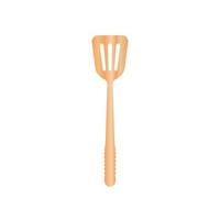 Wooden spatula vector illustration isoalted on white background. Natural Wood Material tool for cooking and BBQ. Suitable for 3d Realistic Mockup.