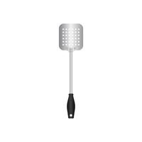 Spatula utensil vector illustration isoalted on white background. Metal tool for cooking with heat resistant handle. Suitable for 3d Realistic Mockup.