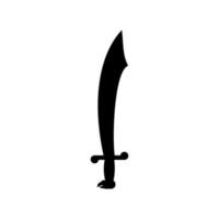 Sword isolated on white background. Pirates and Executioner sword ancient weapon design silhouette. Vector illustration, Simple Icon Handdrawn. EPS 10 File Project