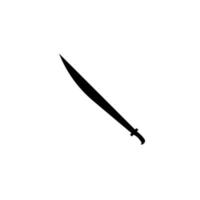 An isolated sword on white background. Pirates and Executioner sword ancient weapon design silhouette. Vector illustration, Simple Icon. Hand-Drawn Daggers and Knives. EPS 10 File Project