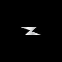 Letter Z Initial Logo Design Template Isolated On Black Background. Sharp Alphabet Thunder Logo Concept. Silver Metallic Color Theme. vector