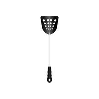 Silicon spatula utensil vector illustration isoalted on white background. Tool for cooking with heat resistant handle. Suitable for 3d Realistic Mockup.