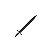 Sword isolated on white background. Military sword ancient weapon design silhouette. vector