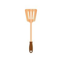 Wooden spatula vector illustration isoalted on white background. Natural Wood Material tool for cooking and BBQ. Suitable for 3d Realistic Mockup.