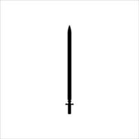 An isolated sword on white background. Military sword ancient weapon design silhouette. Vector illustration, Simple Icon. Hand-Drawn Daggers and Knives. EPS 10 File Project