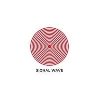 wave propagation vector illustration isolated on white background. logo icon design template. red color theme