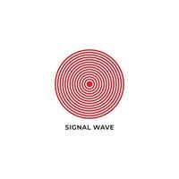 ilustración vectorial de propagación de ondas aislada sobre fondo blanco. plantilla de diseño de icono de logotipo. tema de color rojo vector