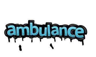 AMBULANCE writing vector design on white background