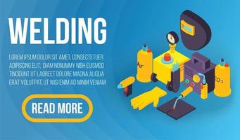 Welding concept banner, isometric style vector