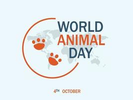 Happy world animal day concept background, flat style vector