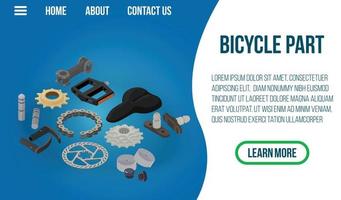 Bicycle part concept banner, isometric style vector