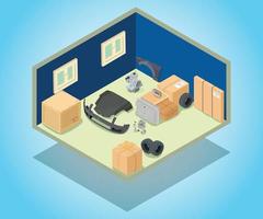 Storage area concept banner, isometric style vector