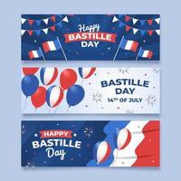 conjunto de banners del día de la bastilla vector