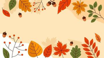 Autumn Fall Floral Background with Colorful Accent vector