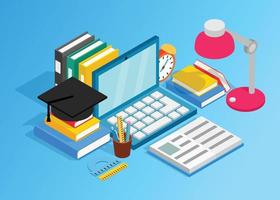 Working table clip art, isometric style vector
