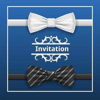 Bowtie invitation concept background, realistic style vector