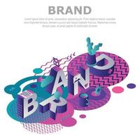 Abstract brand concept background, isometric style vector