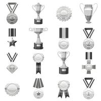 Award icons set monochrome vector