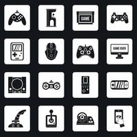iconos de videojuegos establecer cuadrados vector
