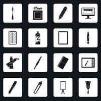 Design and drawing tools icons set squares vector