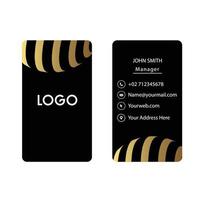 Black and gold business card vector
