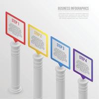 Pillar infographic, isometric style vector