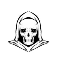 skull logo or symbol with cloak vector