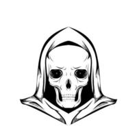 skull logo or symbol with cloak vector