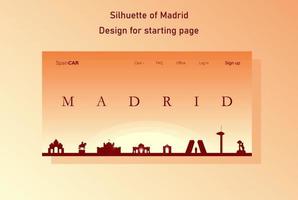 The silhouette of the city. Illustration for the start page of the site. 4000x2000px vector