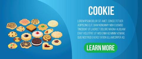 Cookie concept banner, isometric style vector