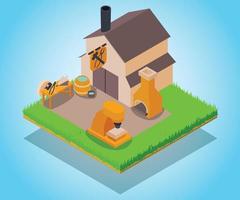 Smithy concept banner, isometric style vector