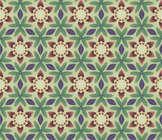 Seamless geometric pattern with flowers. Background vector