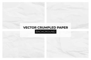 White crumpled blank paper background. Realistic vector background.