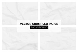 White crumpled blank paper background. Realistic vector background.