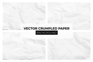 White crumpled blank paper background. Realistic vector background.