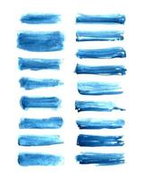 Abstract horizontal watercolor brush stroke with blue color shades. vector
