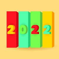 happy new year 2022 text effect. 3d, colorful, abstract and creative style. suitable for background, greeting vector