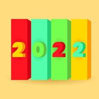 happy new year 2022 text effect. 3d, colorful, abstract and creative style. suitable for background, greeting vector