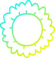 cold gradient line drawing cartoon flower vector