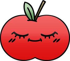 gradient shaded cartoon red apple vector