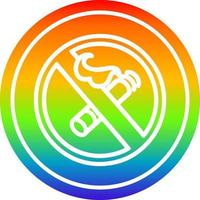 no smoking circular in rainbow spectrum vector