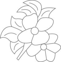 Simple Lovely Flower outline, coloring book for children vector