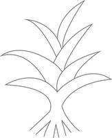 Simple tree outline, coloring book for children - 2 vector