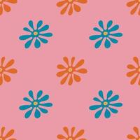 Psychedelic seamless patterns in retro 70s style, groovy hippie backgrounds. Teenage cartoon funky print with abstract bright colors in the hippie style. vector