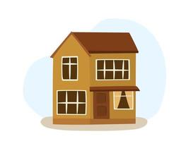 House vector illustration. Flat hand drawn isolated object.