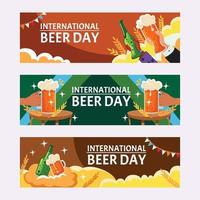 conjunto de banners del día internacional de la cerveza vector