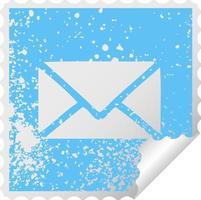 distressed square peeling sticker symbol paper envelope vector
