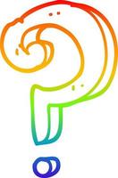 rainbow gradient line drawing cartoon question mark vector