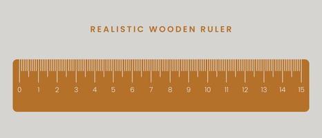 Top view of Realistic  wooden ruler on isolated white background vector