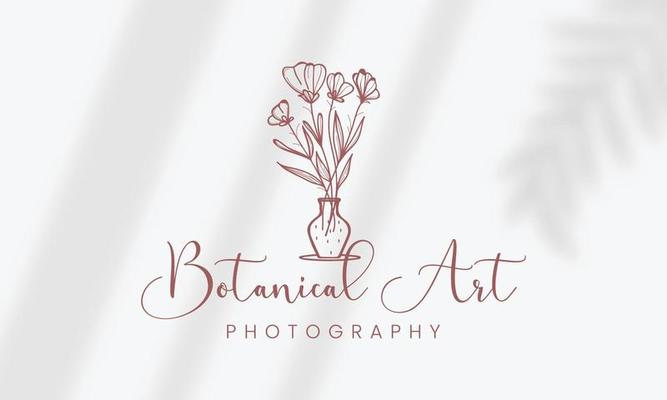 Botanical Floral element Hand Drawn Logo with Wild Flower and Leaves. Logo for spa and beauty salon, boutique, organic shop, wedding, floral designer, interior, photography, cosmetic.